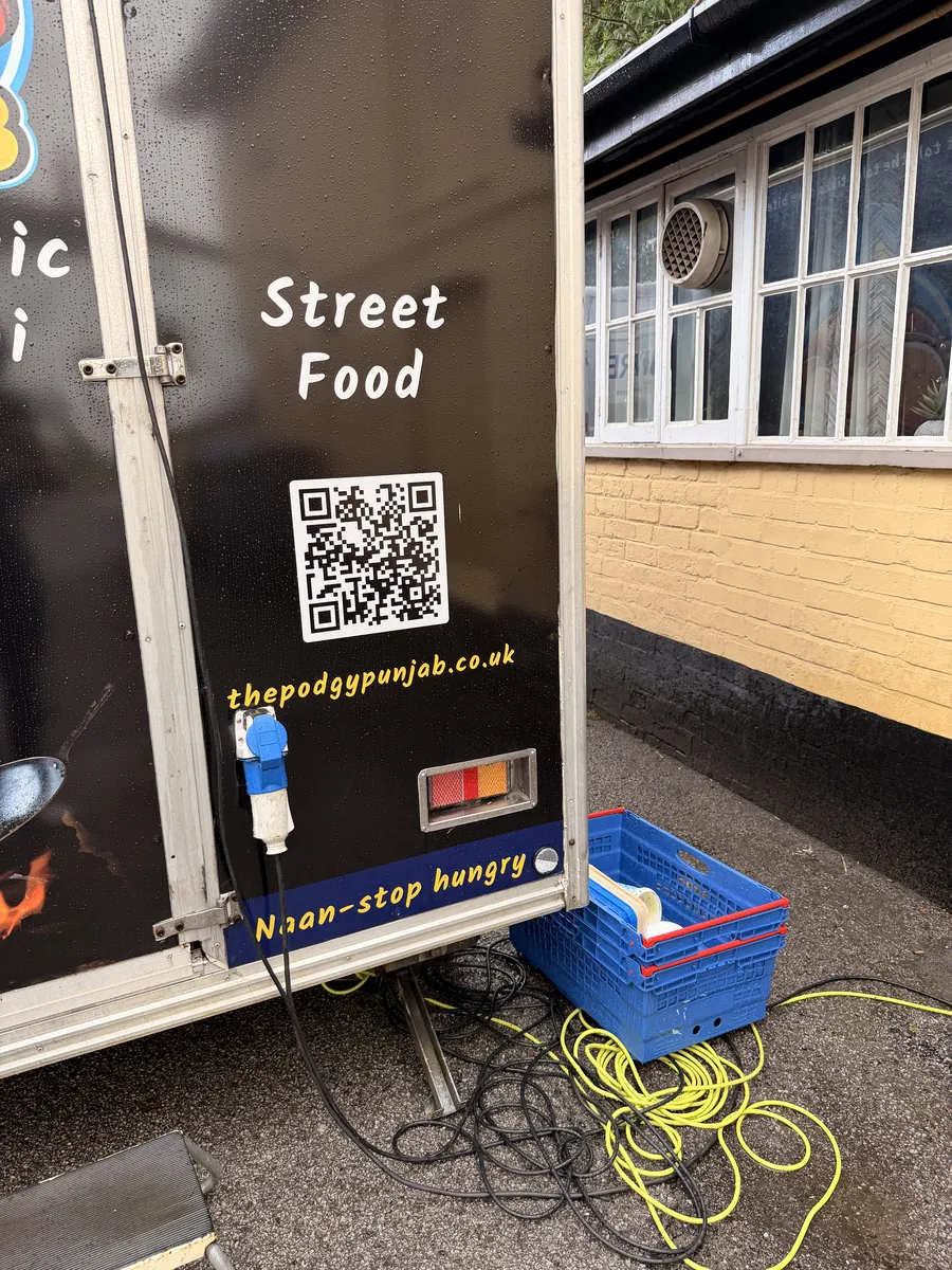 The hatch of a street food trailer
