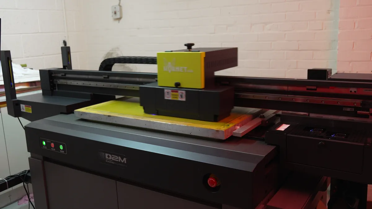A flatbed UV printer